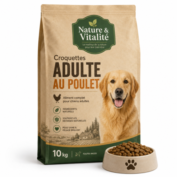 🐶 Croquettes Chien Adulte au Poulet – 10 kg