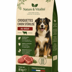 🐶 Croquettes Chien Stérilisé au Bœuf – 8 kg